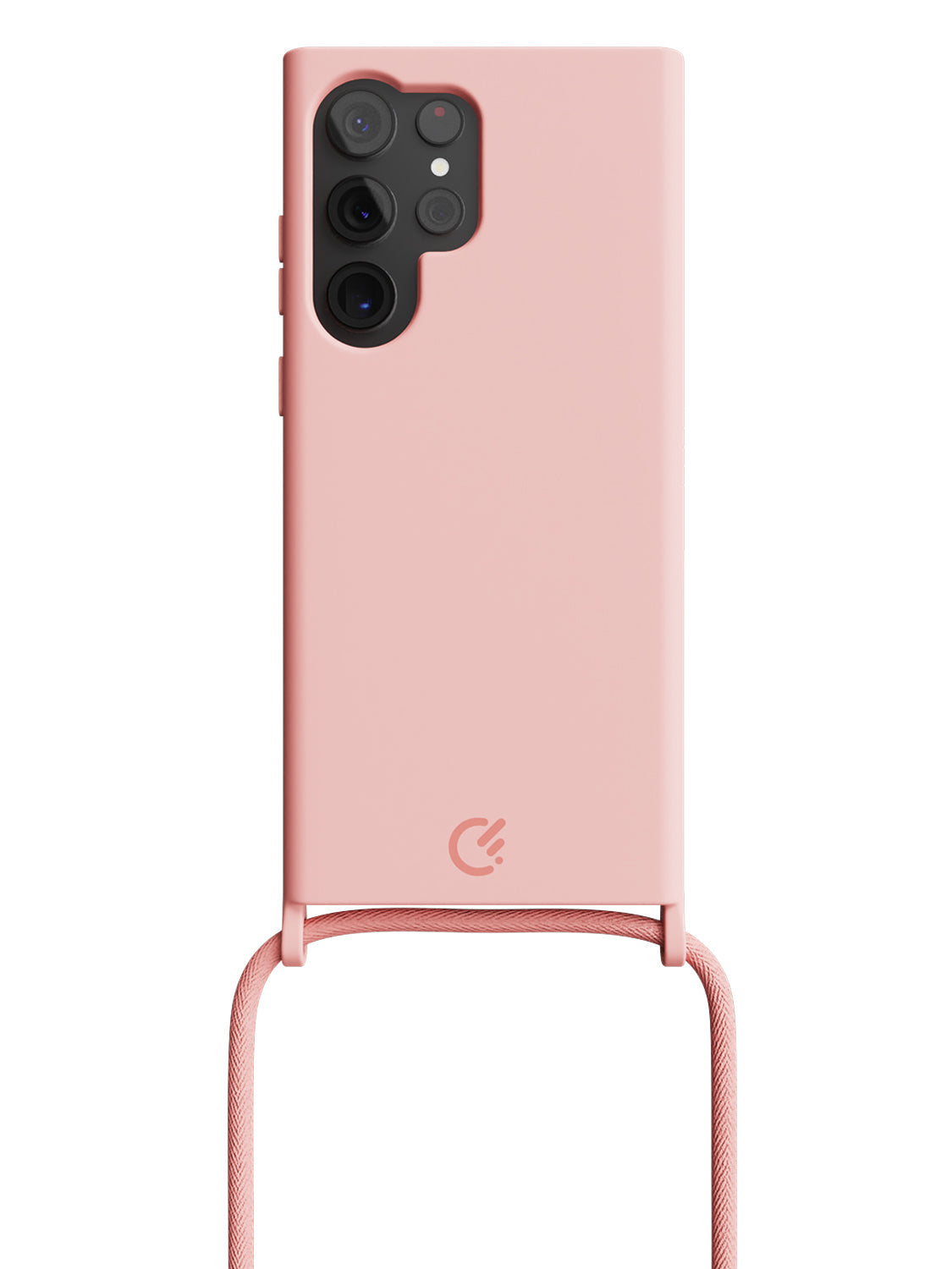 Silicon Crossbody Sling Case - Galaxy S22 Ultra (Peachy Pink - Rope)