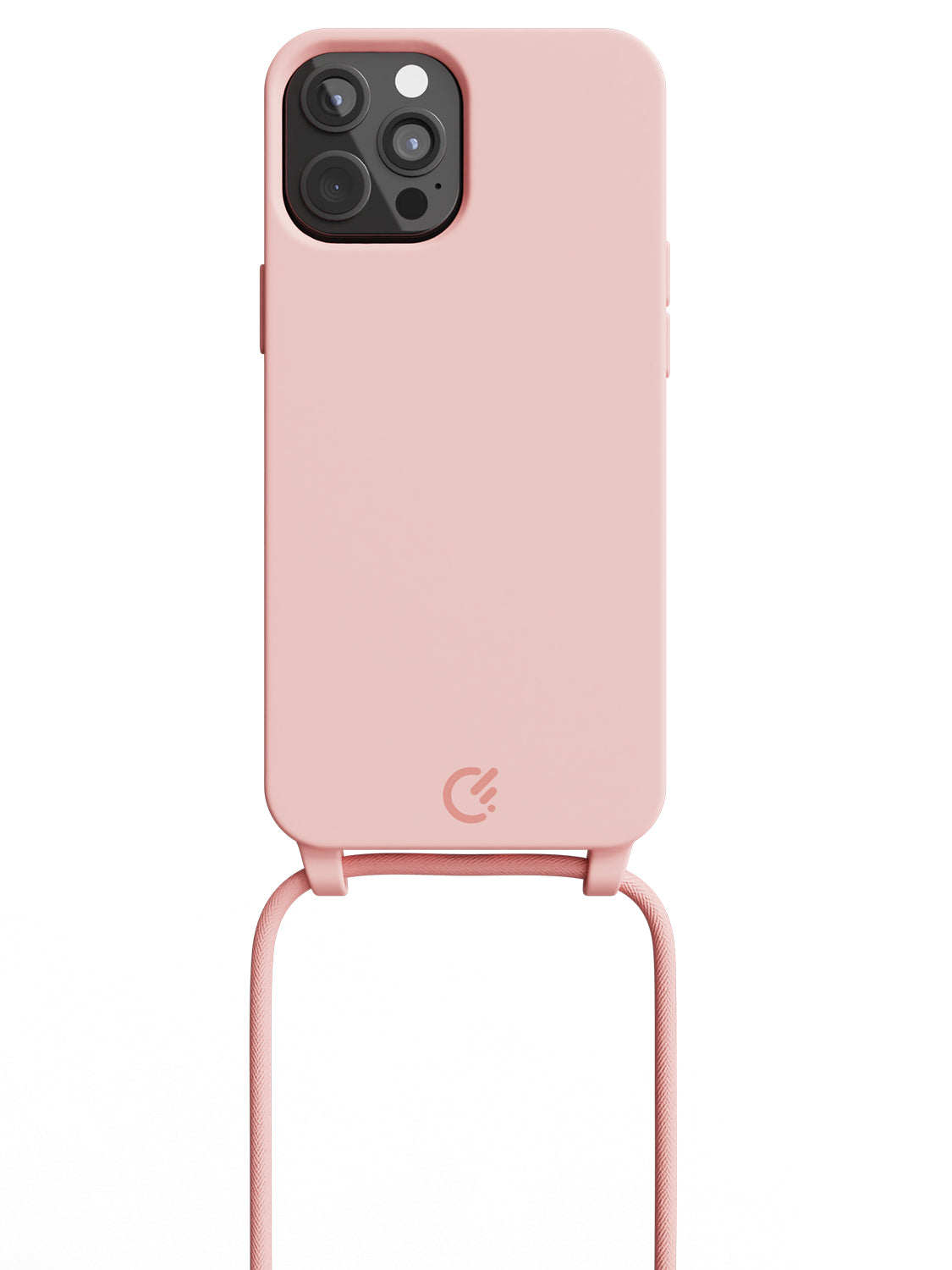 Silicon Crossbody Sling Case - iPhone 12 Pro Max (Peachy Pink - Rope)