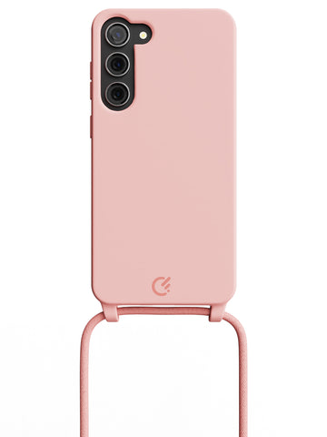 Silicon Crossbody Sling Case - Galaxy S23 Plus (Peachy Pink - Rope)
