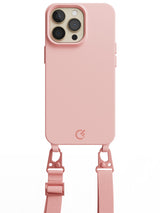 Silicon Crossbody Sling Case - iPhone 13 Pro (Peachy Pink - Lanyard)