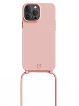 Silicon Crossbody Sling Case - iPhone 13 Pro Max (Peachy Pink - Rope)