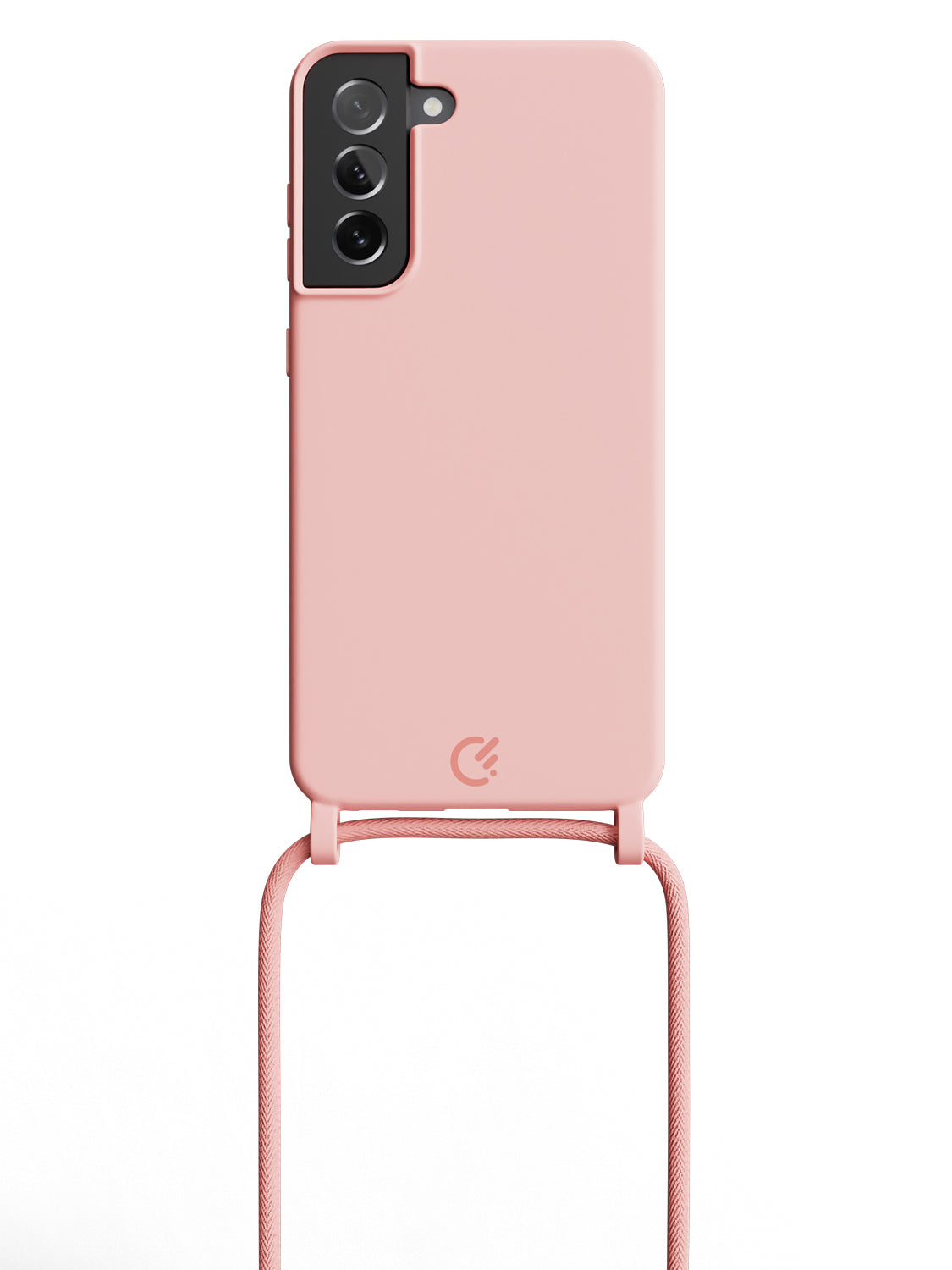 Silicon Crossbody Sling Case - Galaxy S21 FE (Peachy Pink - Rope)