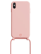 Silicon Crossbody Sling Case - iPhone XS Max (Peachy Pink - Rope)