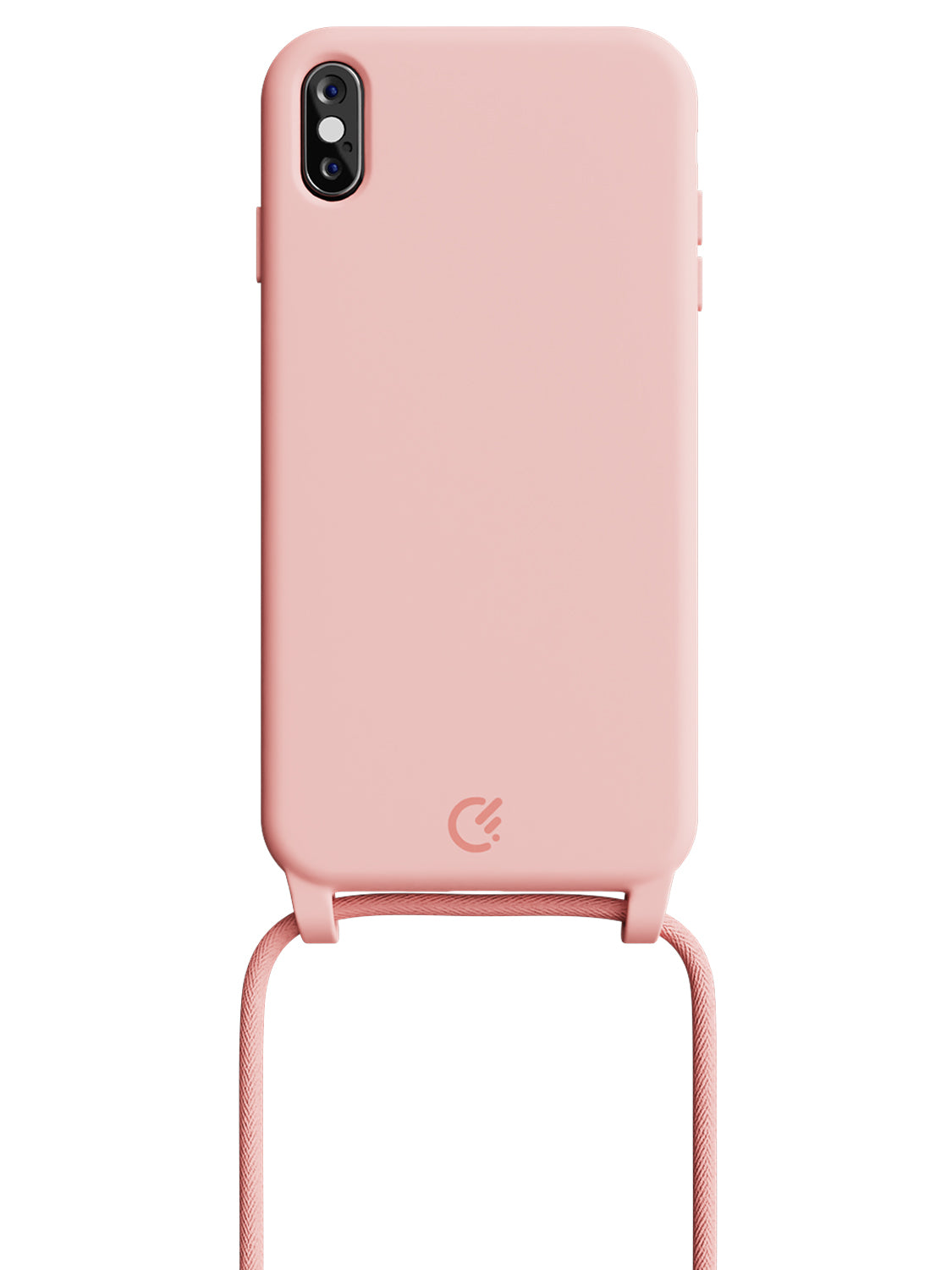Silicon Crossbody Sling Case - iPhone XS Max (Peachy Pink - Rope)