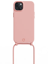 Silicon Crossbody Sling Case - iPhone 14 Plus (Peachy Pink - Rope)