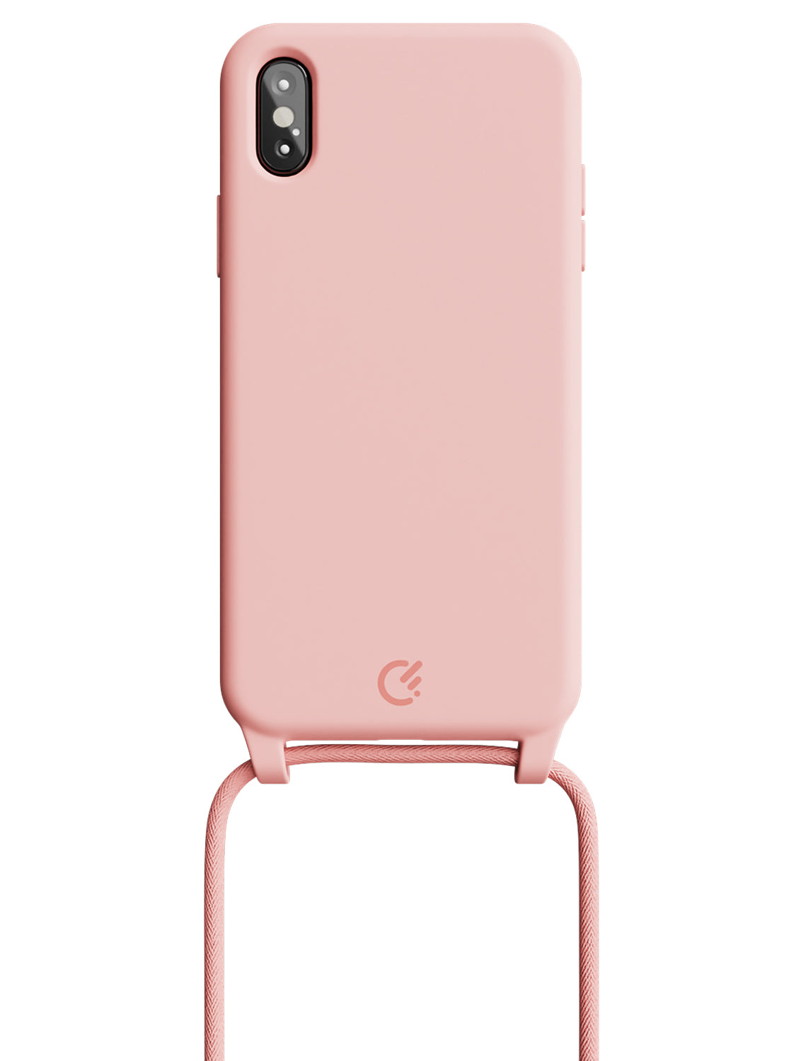 Silicon Crossbody Sling Case - iPhone X / XS (Peachy Pink - Rope)