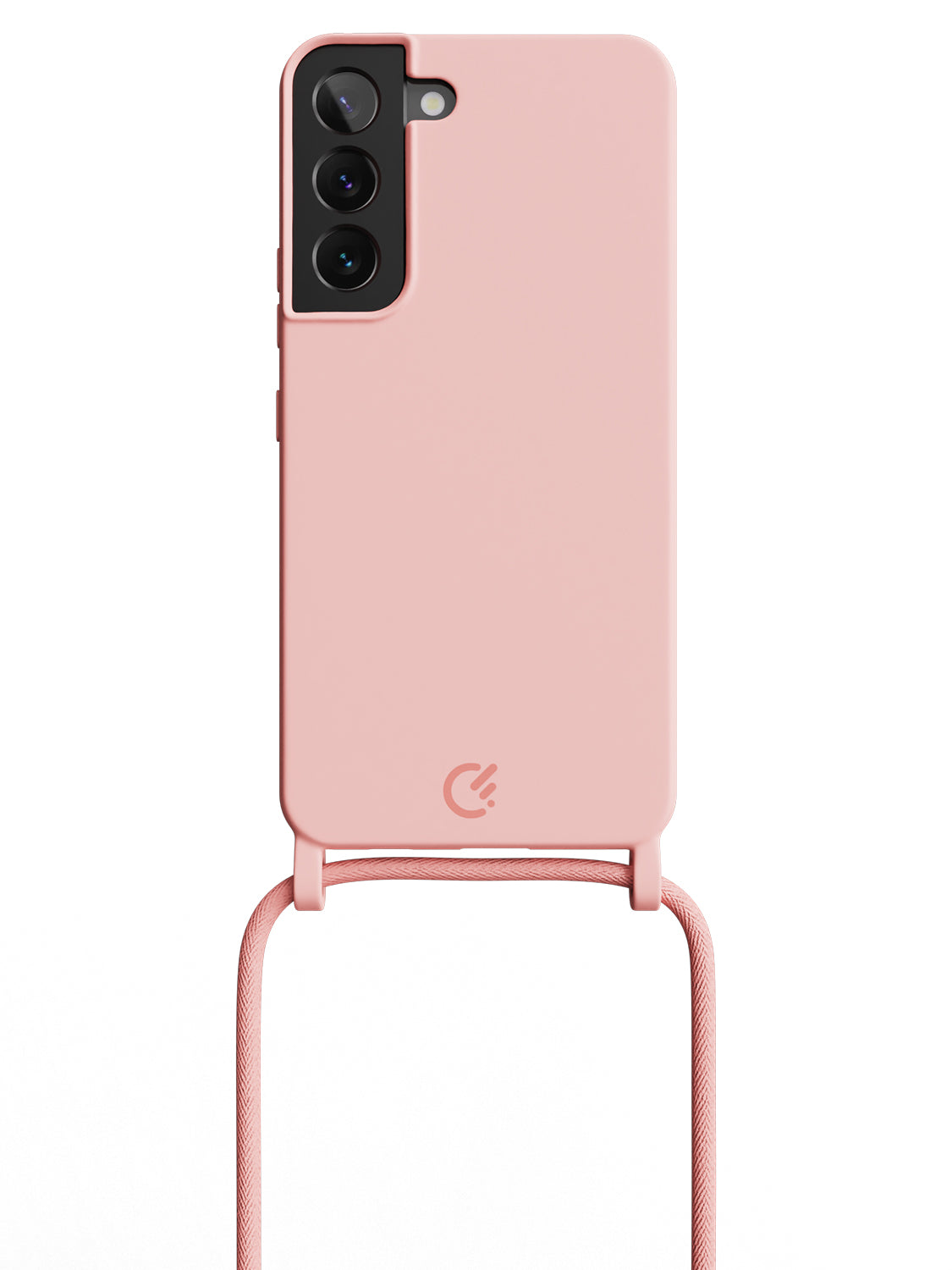 Silicon Crossbody Sling Case - Galaxy S22 (Peachy Pink - Rope)