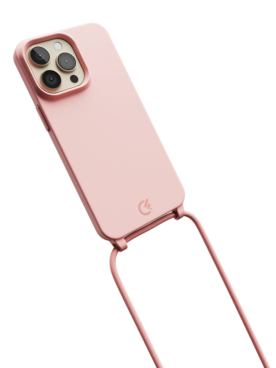 Silicon Crossbody Sling Case - iPhone 13 Pro (Peachy Pink - Rope)