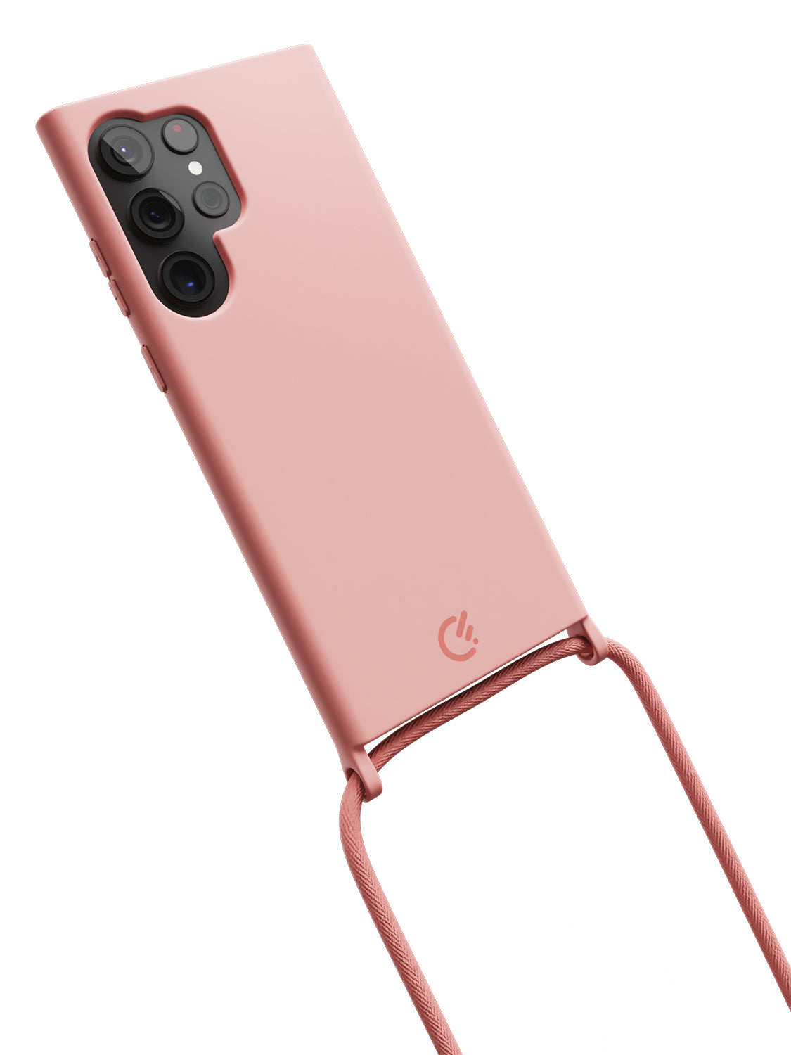 Silicon Crossbody Sling Case - Galaxy S22 Ultra (Peachy Pink - Rope)