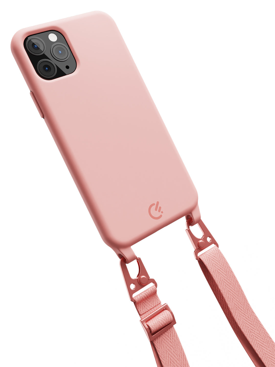 Silicon Crossbody Sling Case - iPhone 11 Pro (Peachy Pink - Lanyard)