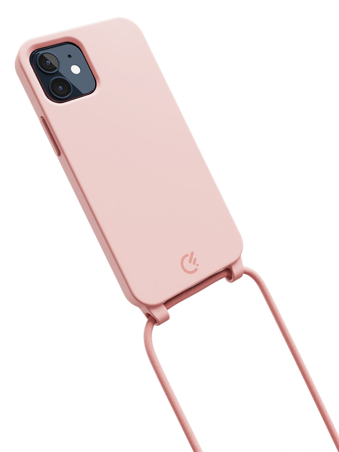 Silicon Crossbody Sling Case - iPhone 12 (Peachy Pink - Rope)
