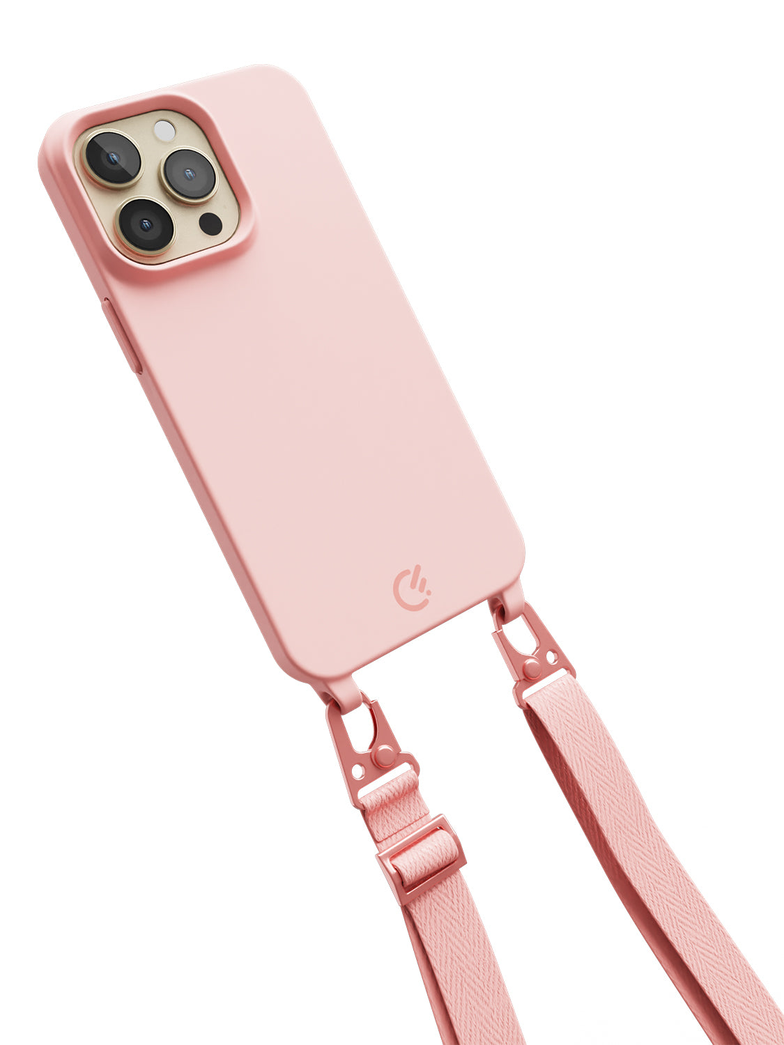 Silicon Crossbody Sling Case - iPhone 13 Pro (Peachy Pink - Lanyard)