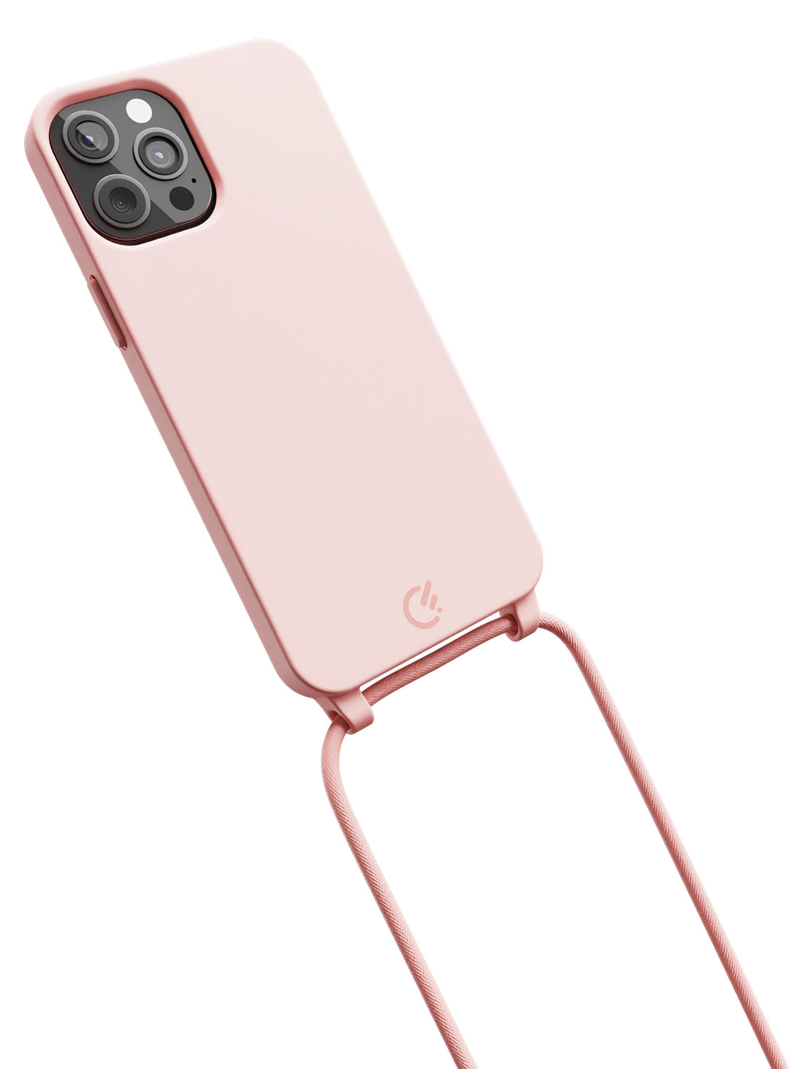 Silicon Crossbody Sling Case - iPhone 12 Pro Max (Peachy Pink - Rope)