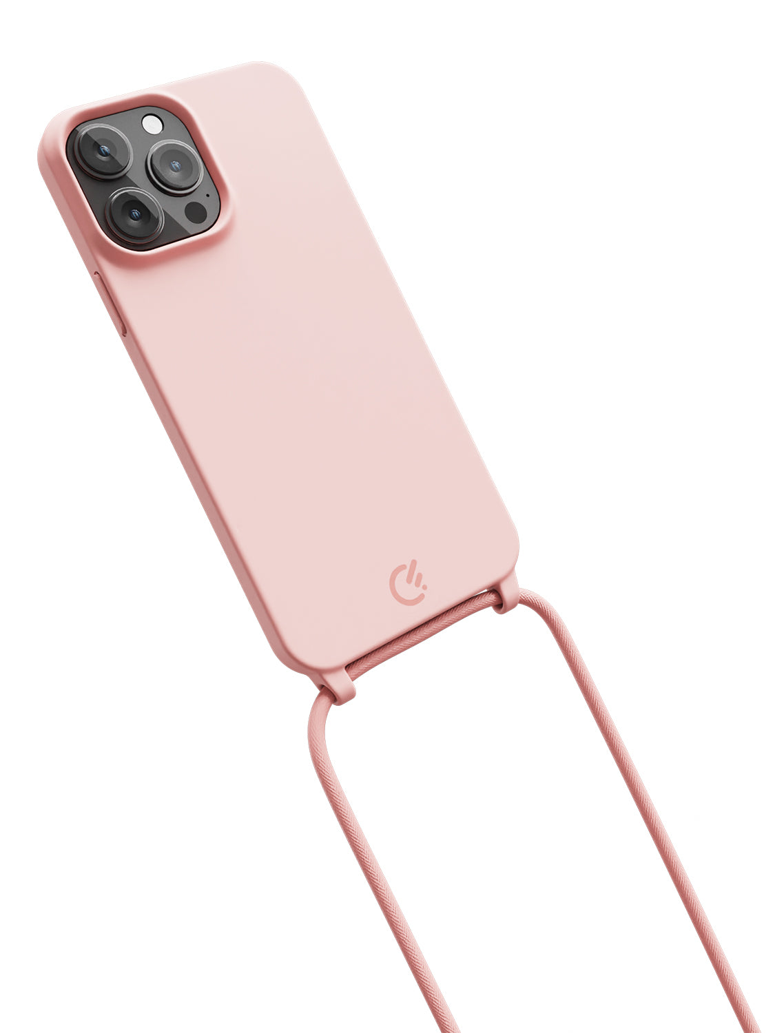 Silicon Crossbody Sling Case - iPhone 13 Pro Max (Peachy Pink - Rope)