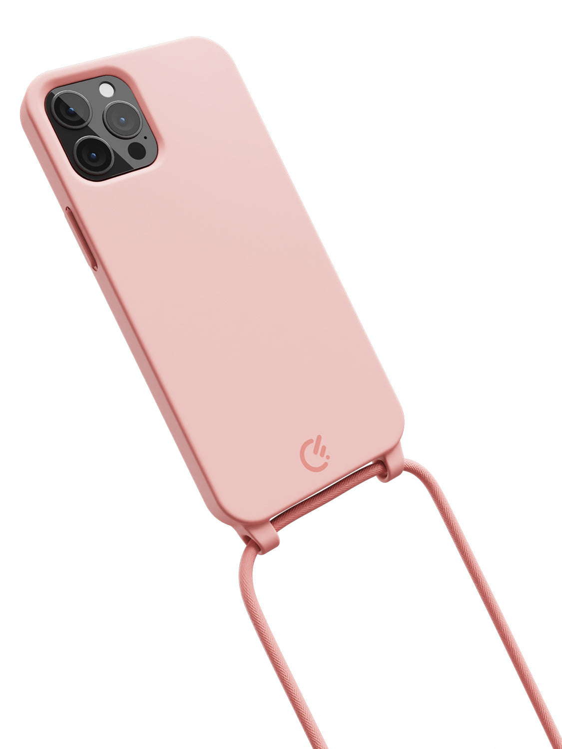 Silicon Crossbody Sling Case - iPhone 12 Pro (Peachy Pink - Rope)