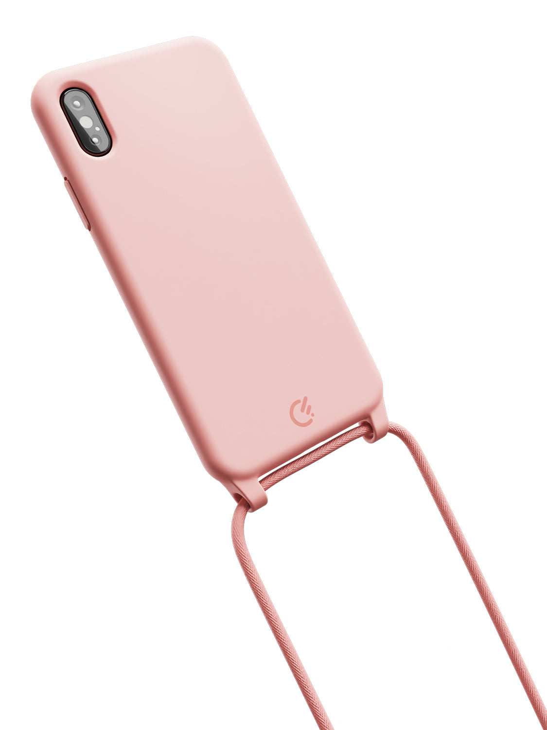 Silicon Crossbody Sling Case - iPhone X / XS (Peachy Pink - Rope)
