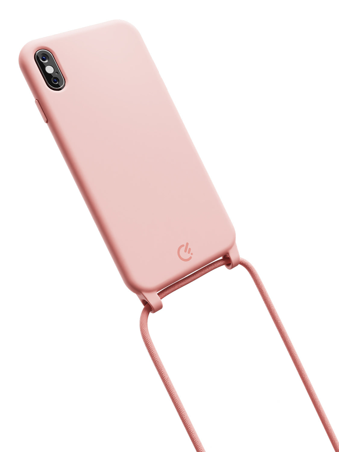 Silicon Crossbody Sling Case - iPhone XS Max (Peachy Pink - Rope)