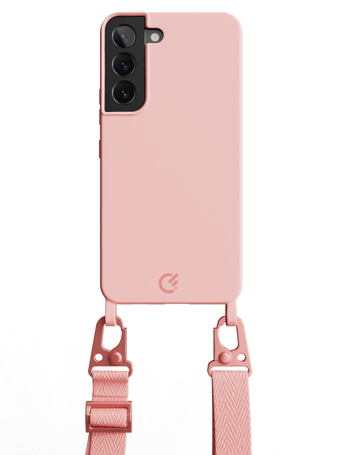 Silicon Crossbody Sling Case - Galaxy S22 (Peachy Pink - Lanyard)