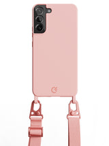 Silicon Crossbody Sling Case - Galaxy S22 Plus (Peachy Pink - Lanyard)