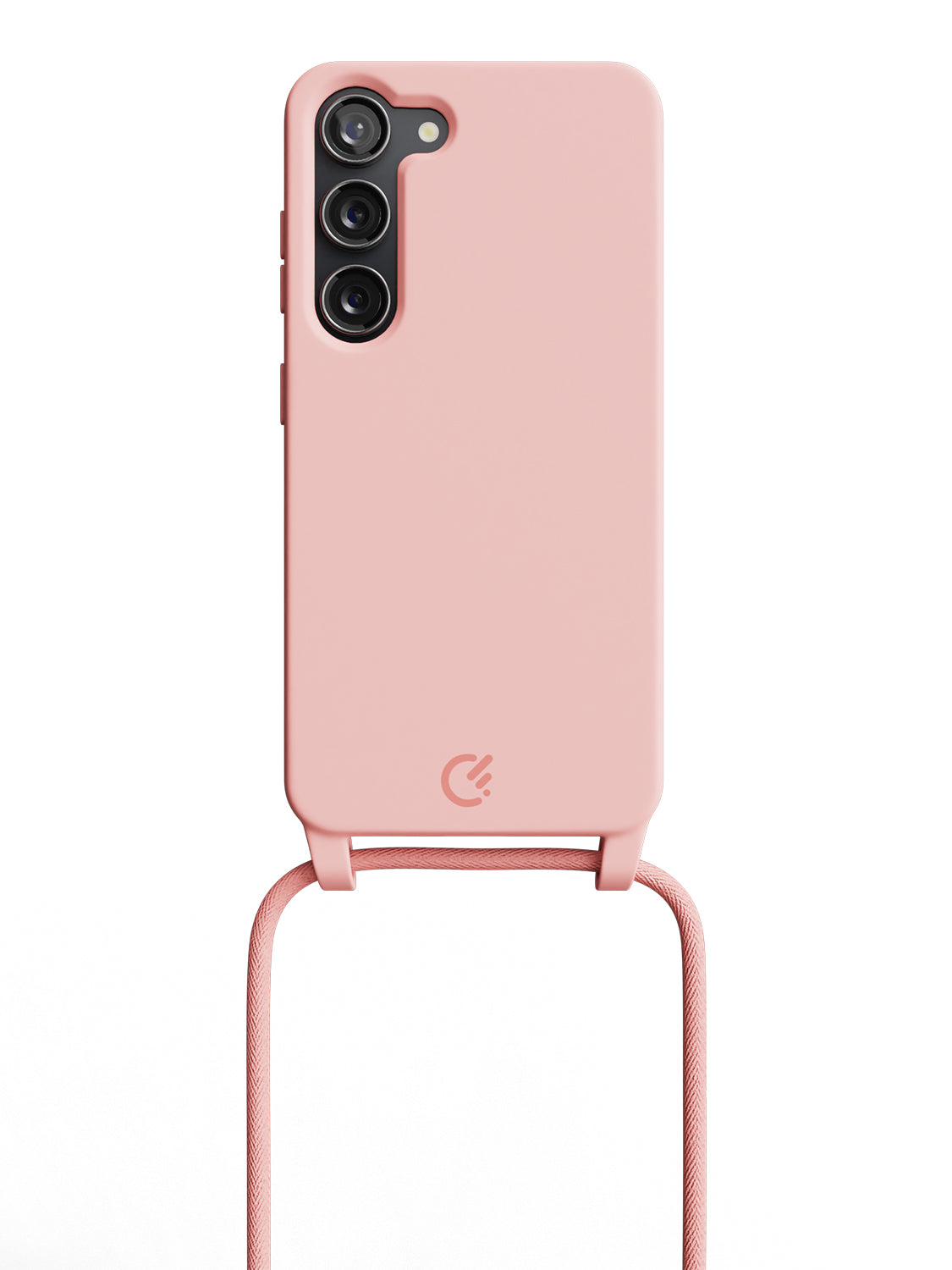 Silicon Crossbody Sling Case - Galaxy S23 (Peachy Pink - Rope)