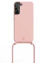 Silicon Crossbody Sling Case - Galaxy S22 Plus (Peachy Pink - Rope)