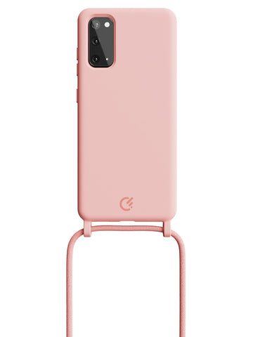 Silicon Crossbody Sling Case - Galaxy S20 FE (Peachy Pink - Rope)