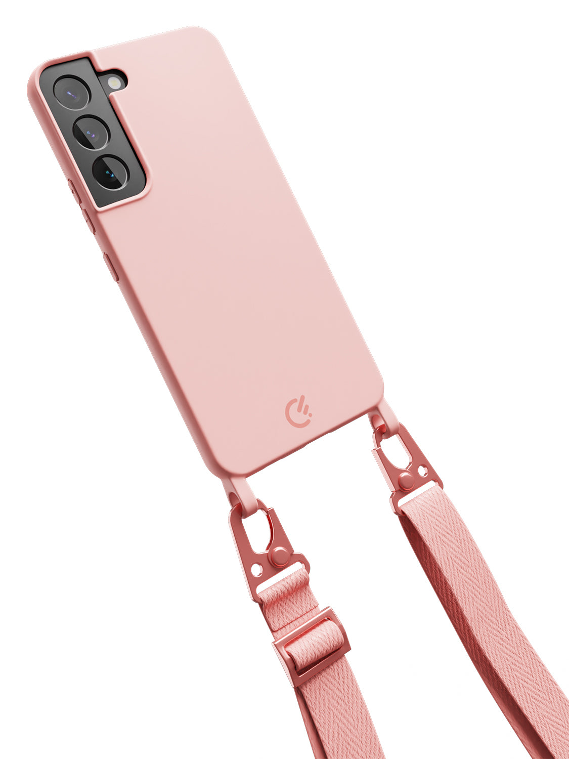 Silicon Crossbody Sling Case - Galaxy S22 (Peachy Pink - Lanyard)