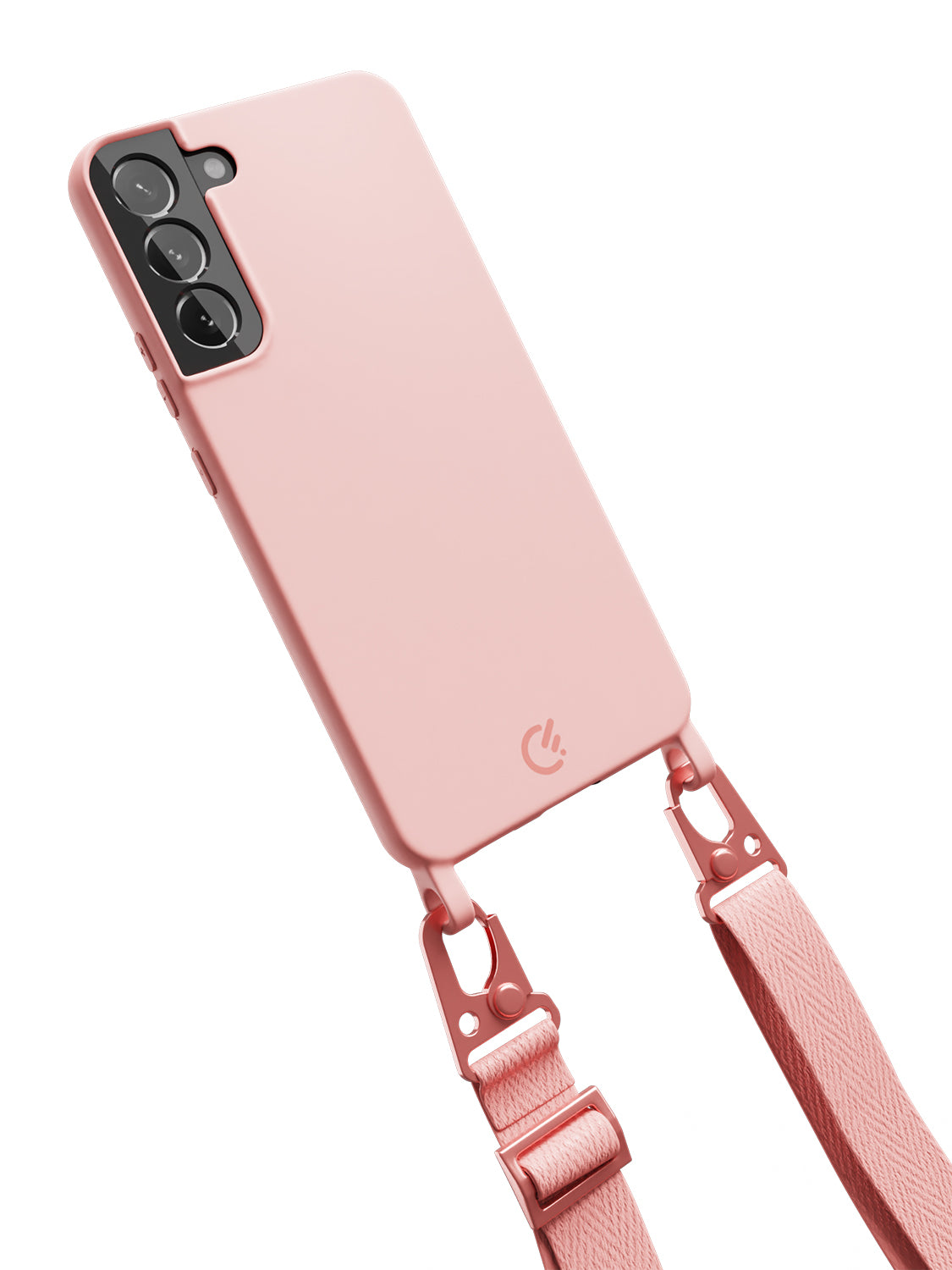 Silicon Crossbody Sling Case - Galaxy S22 Plus (Peachy Pink - Lanyard)