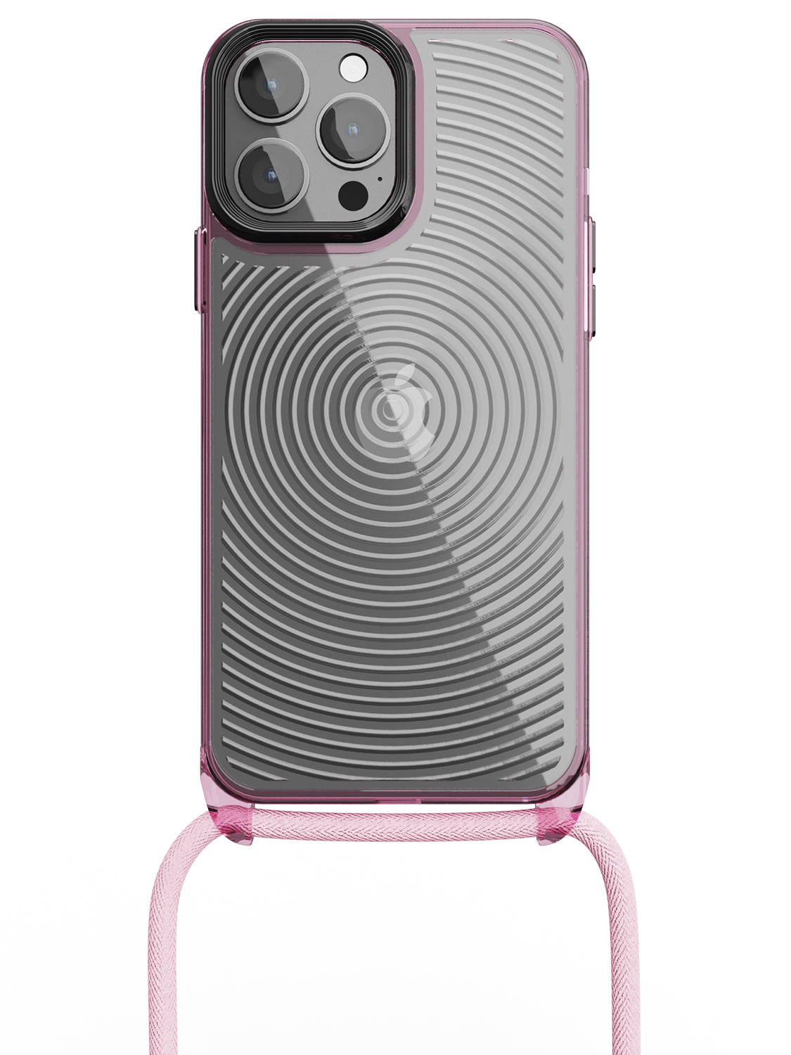 Clear Spiral Crossbody Sling Case - iPhone 13 Pro Max (Clear - Pink)