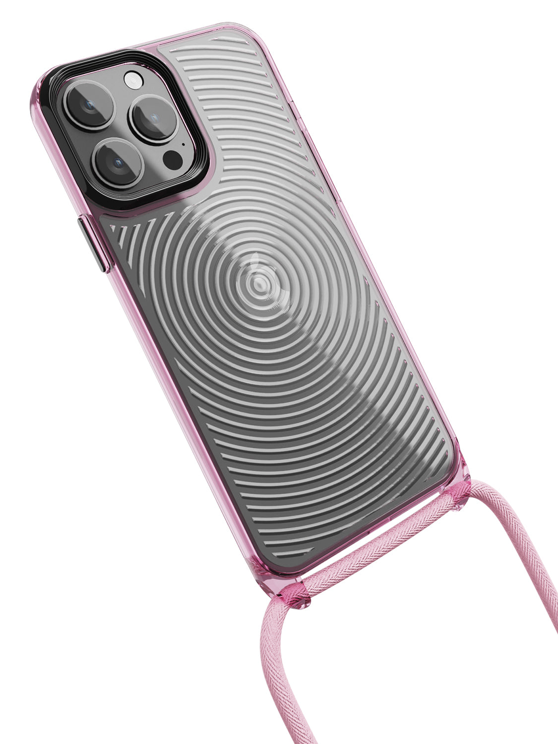 Clear Spiral Crossbody Sling Case - iPhone 13 Pro Max (Clear - Pink)