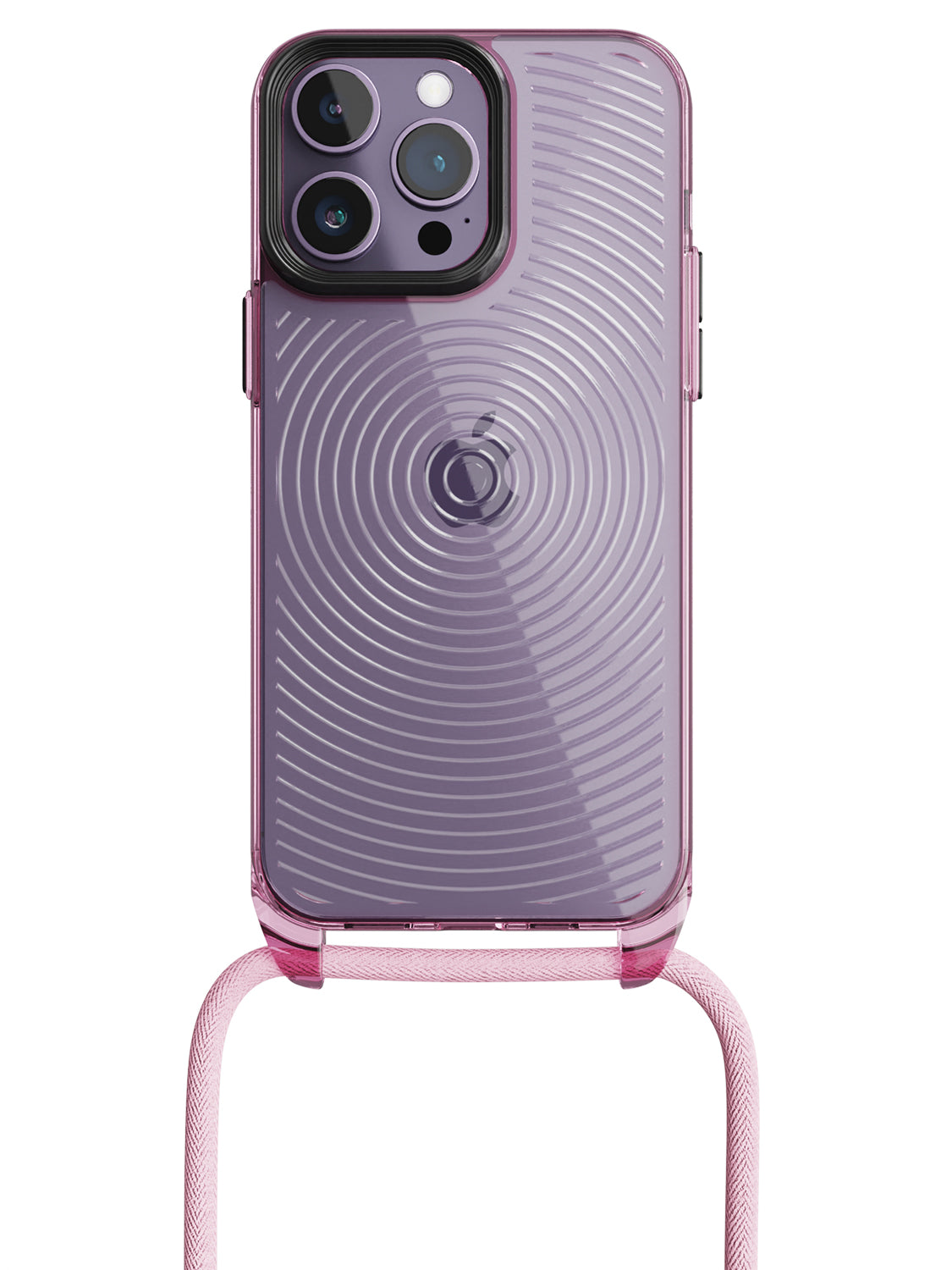 Clear Spiral Crossbody Sling Case - iPhone 14 Pro Max (Clear - Pink)