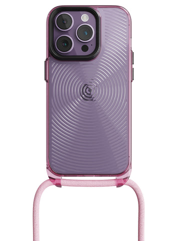 Clear Spiral Crossbody Sling Case - iPhone 14 Pro (Clear - Pink)