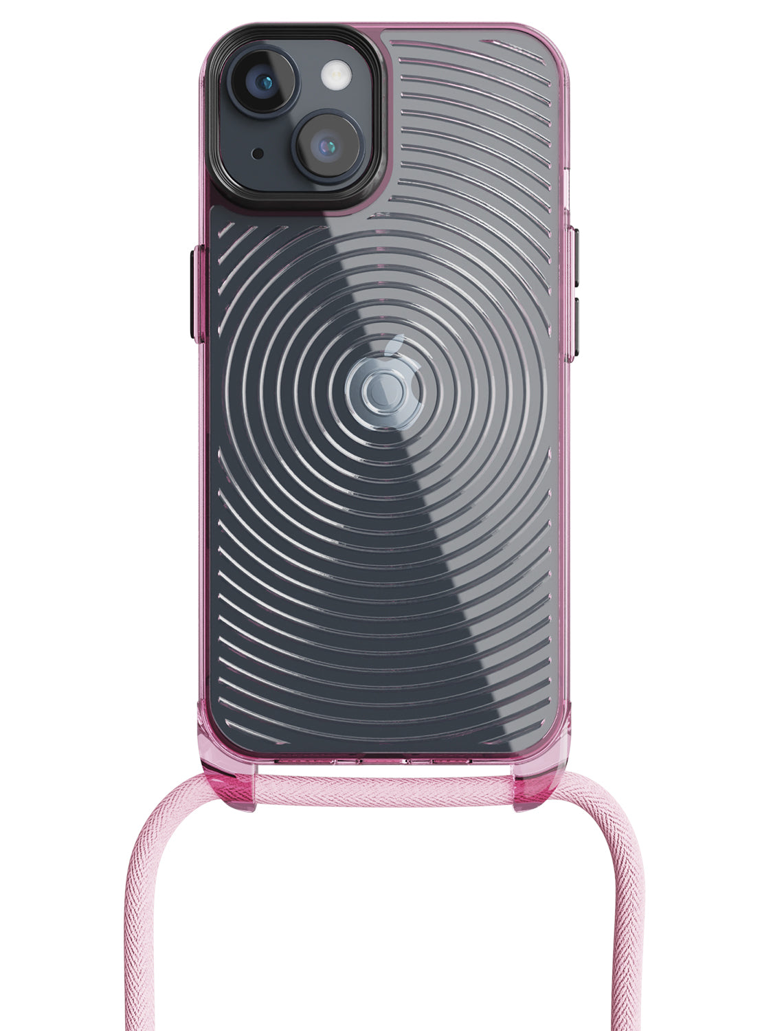 Clear Spiral Crossbody Sling Case - iPhone 13 (Clear - Pink)