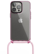 Clear Diagonals Crossbody Sling Case - iPhone 13 Pro (Clear - Pink)
