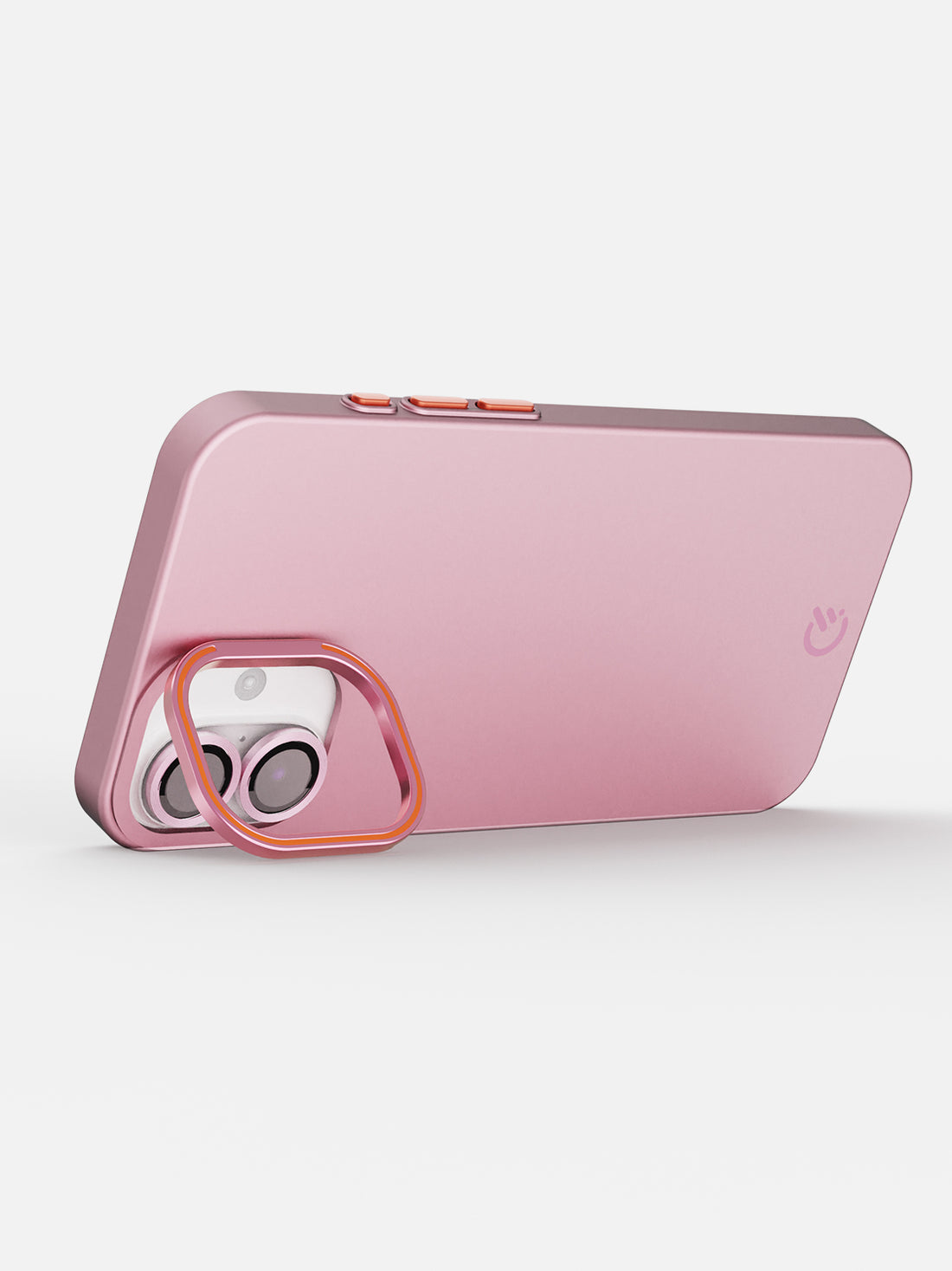 Solid Shade Snap Hard Case with Lens Guard & Stand - iPhone 16 (Pink)