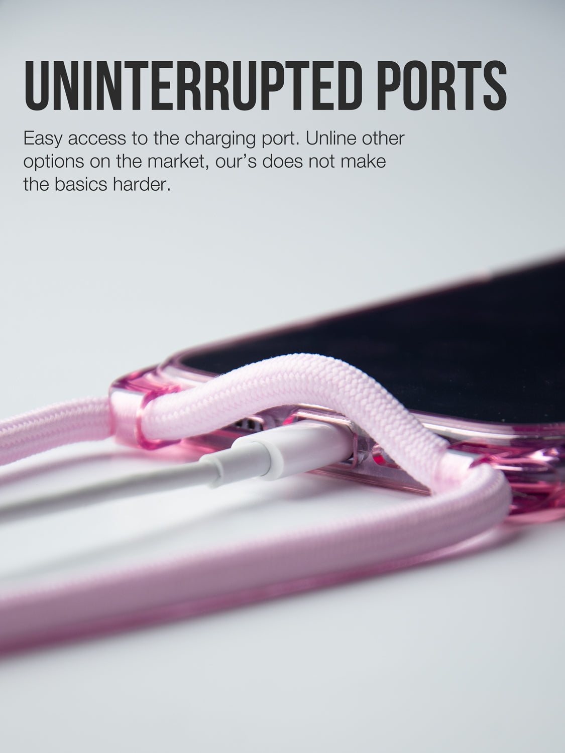 Clear Crossbody Sling Case - iPhone 13 (Clear - Pink)