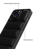 Black puffer case for iPhone 15 Plus