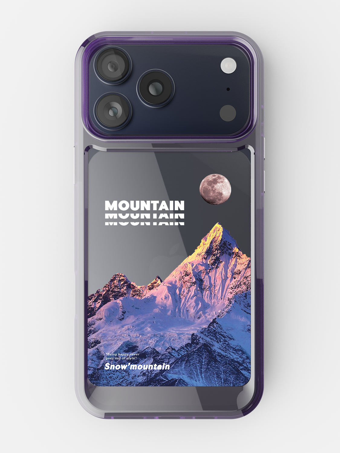 Snowy Mountains Clear Case - iPhone 17 Pro Max (Purple)