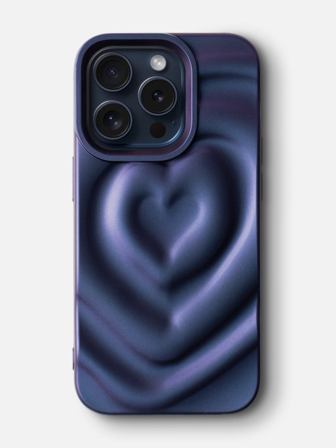 3D Heart Ripple Flexible Case - iPhone 14 (Shimmering Purple)