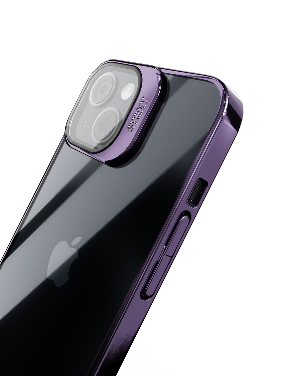 Camera Protection Chrome Clear Hard Case with Kickstand - iPhone 13 (Purple)