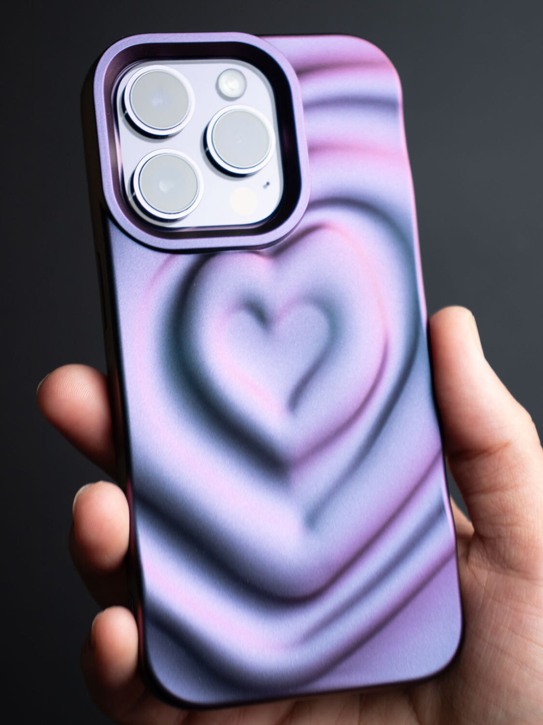 Shimmering Hearts Flexible Case - iPhone 13 Pro Max (Purple)