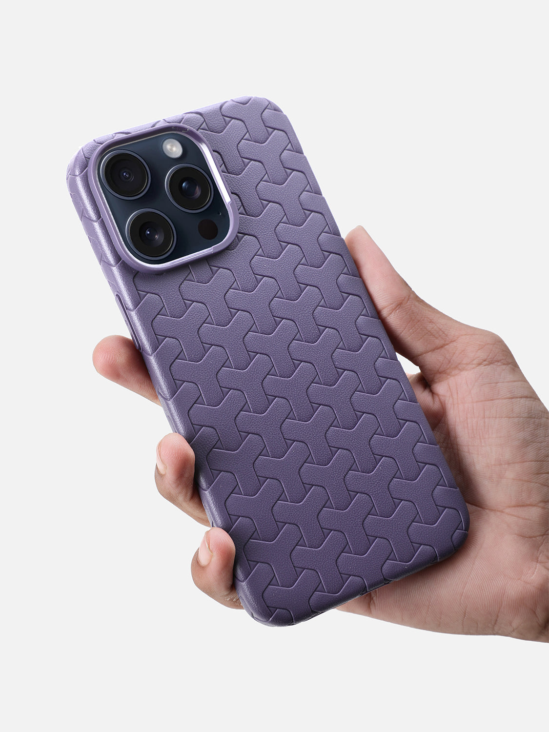 Interlock Weave Slim TPU Case - iPhone 15 Plus (Purple)