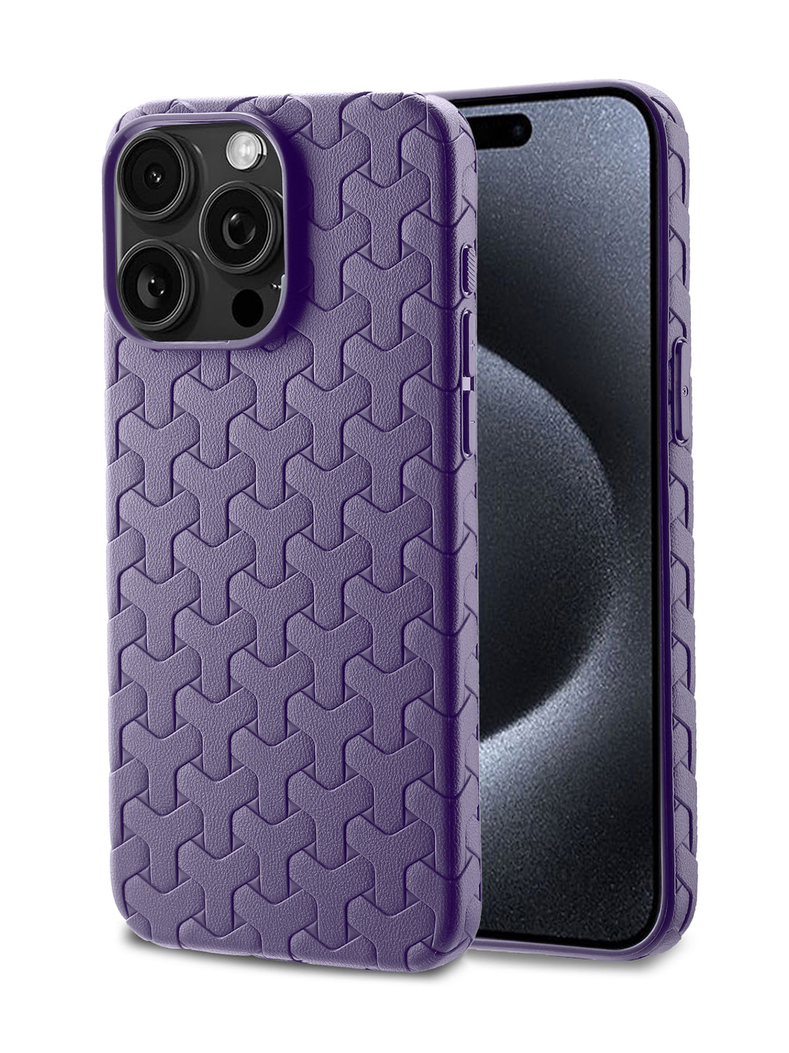 Interlock Weave Slim TPU Case - iPhone 15 Plus (Purple)