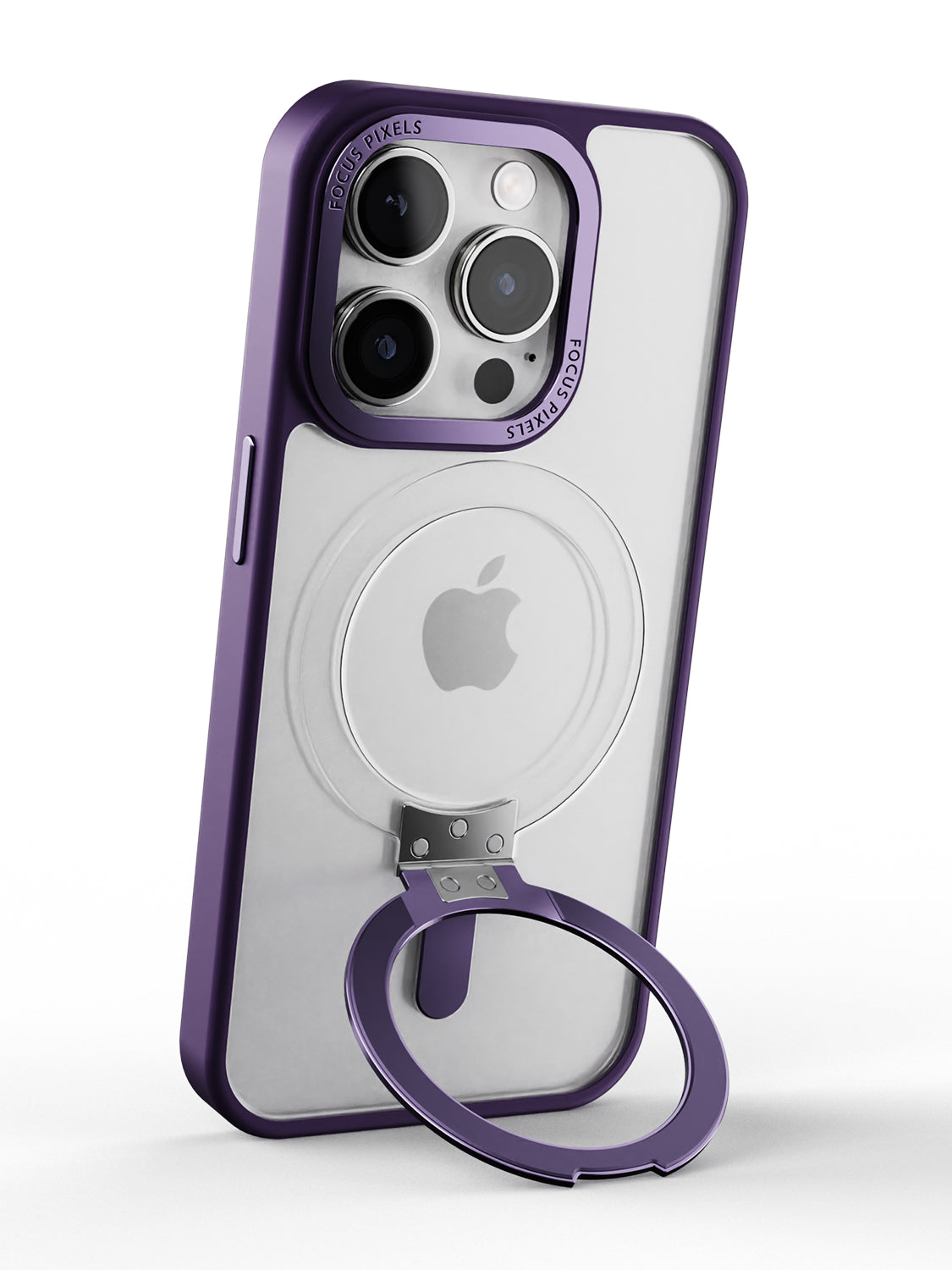 Clear Magsafe FlexiStand® Case - iPhone 15 Pro (Clear - Purple)