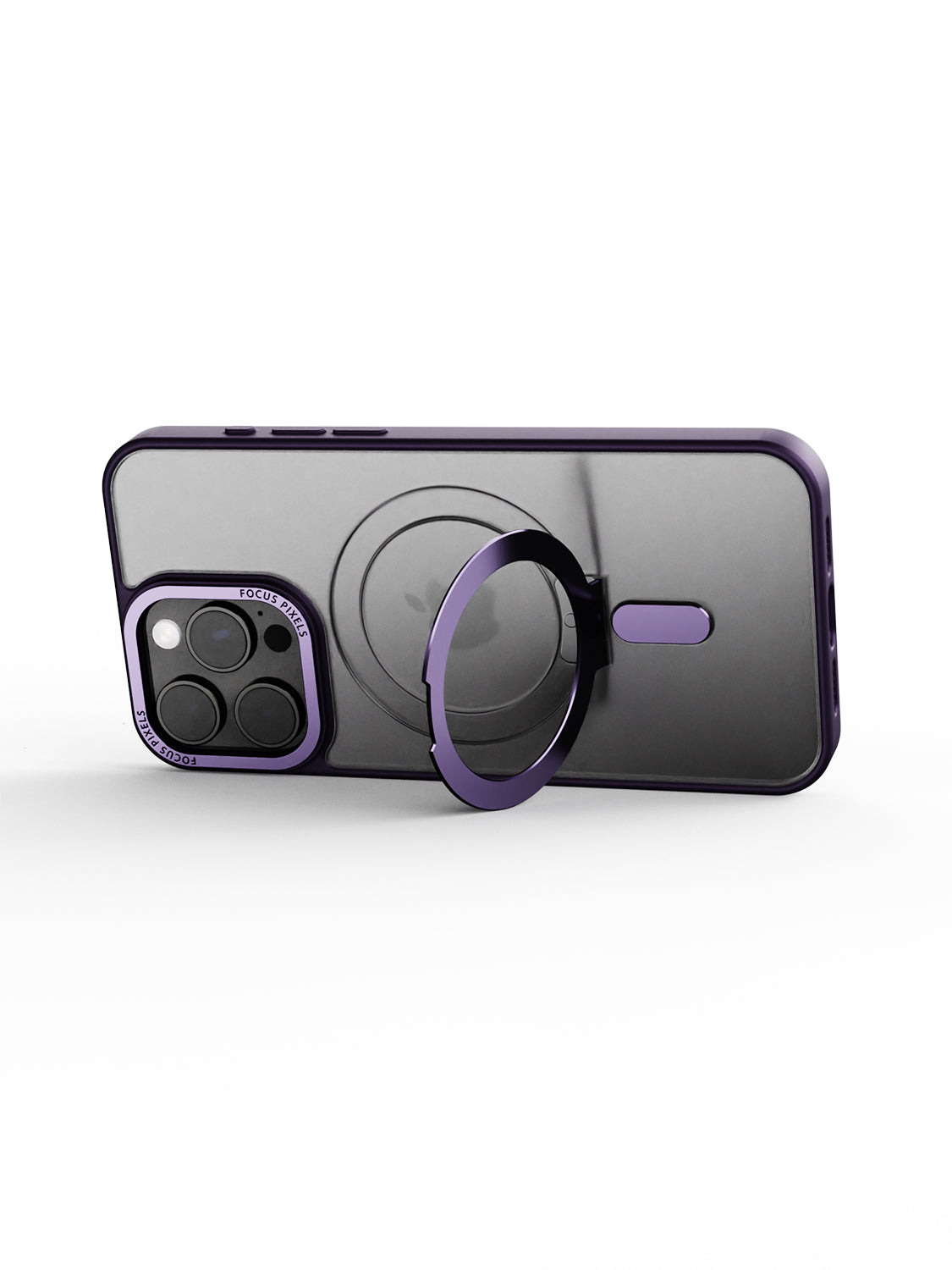 Clear Magsafe FlexiStand® Case - iPhone 15 Pro Max (Clear - Purple)