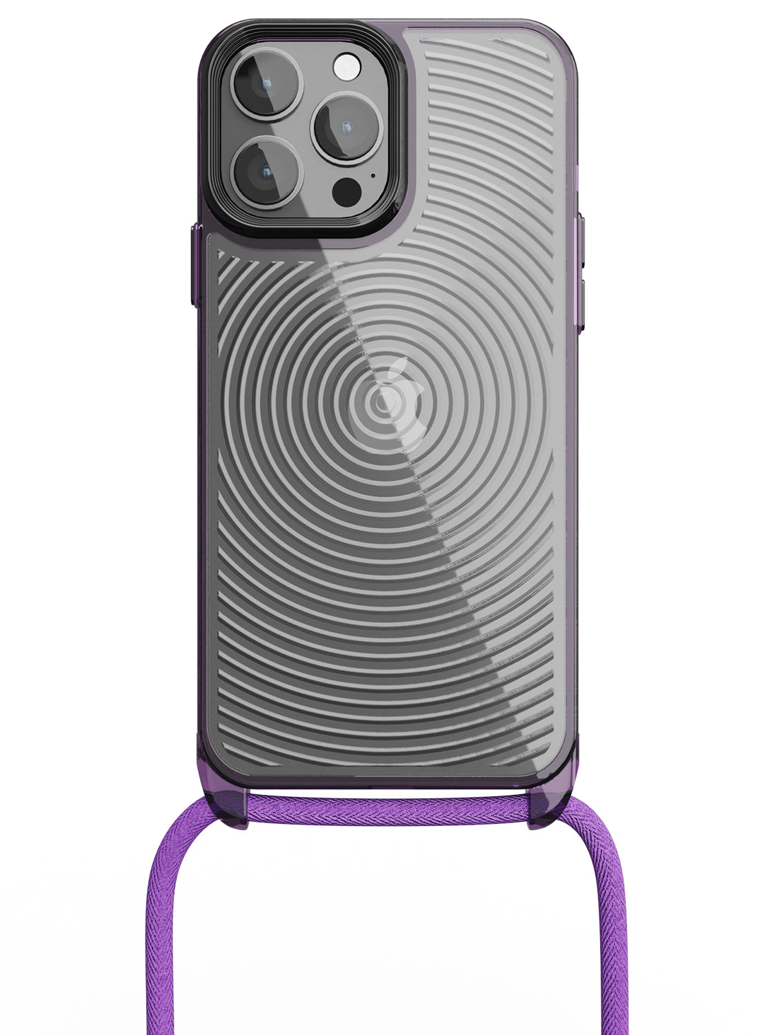 Clear Spiral Crossbody Sling Case - iPhone 13 Pro Max (Clear - Purple)