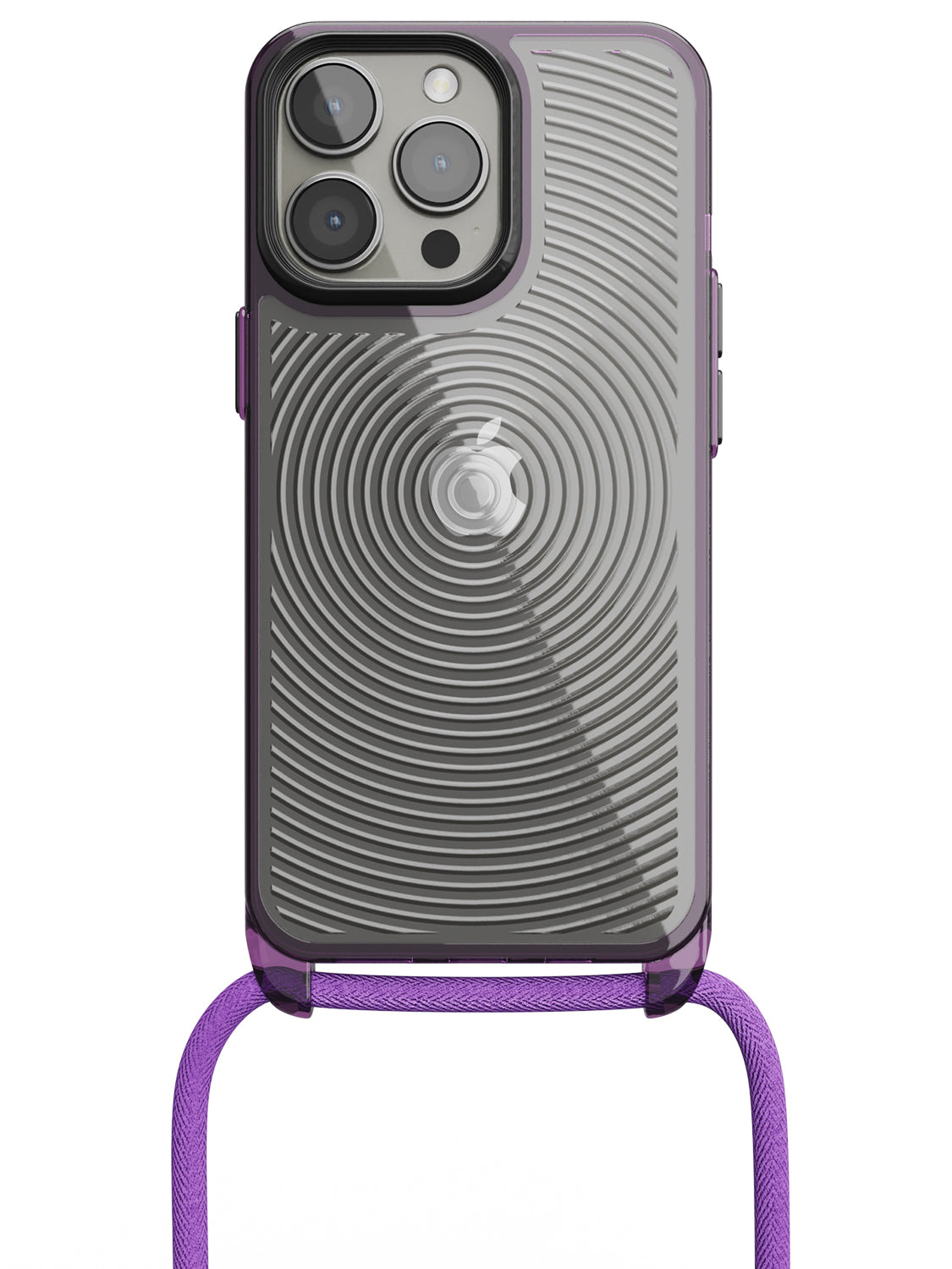 Clear Spiral Crossbody Sling Case - iPhone 13 Pro (Clear - Purple)