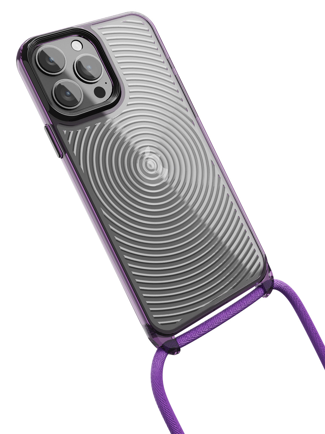 Clear Spiral Crossbody Sling Case - iPhone 13 Pro Max (Clear - Purple)