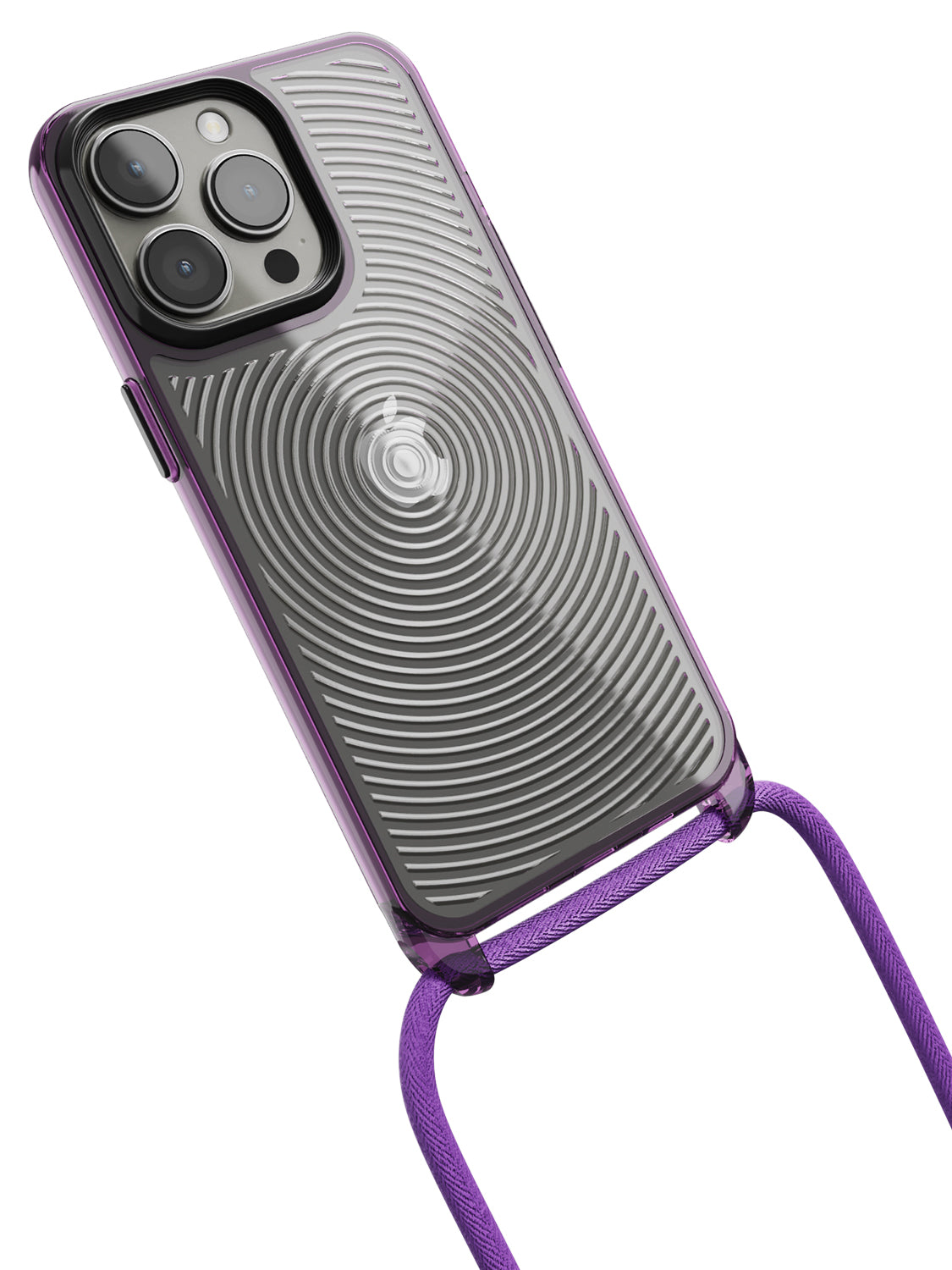Clear Spiral Crossbody Sling Case - iPhone 13 Pro (Clear - Purple)