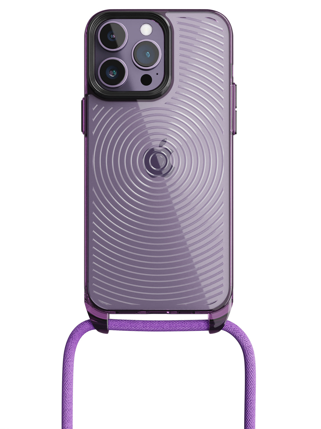 Clear Spiral Crossbody Sling Case - iPhone 14 Pro Max (Clear - Purple)